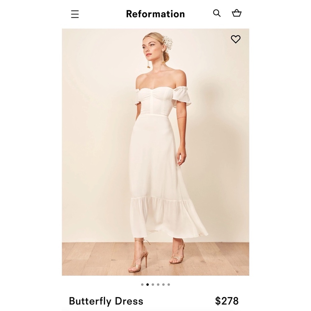 Reformation Butterfly Dress Ivory Size 2